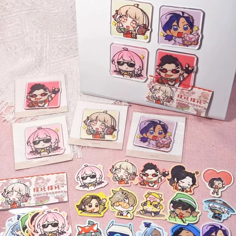 Doujin Merch Ow Characters Chibi Sticker Pack Juno Mercy Sombra Hazard Acrylic Fridge Magnet Decor Ornament Collectible Toy Gift