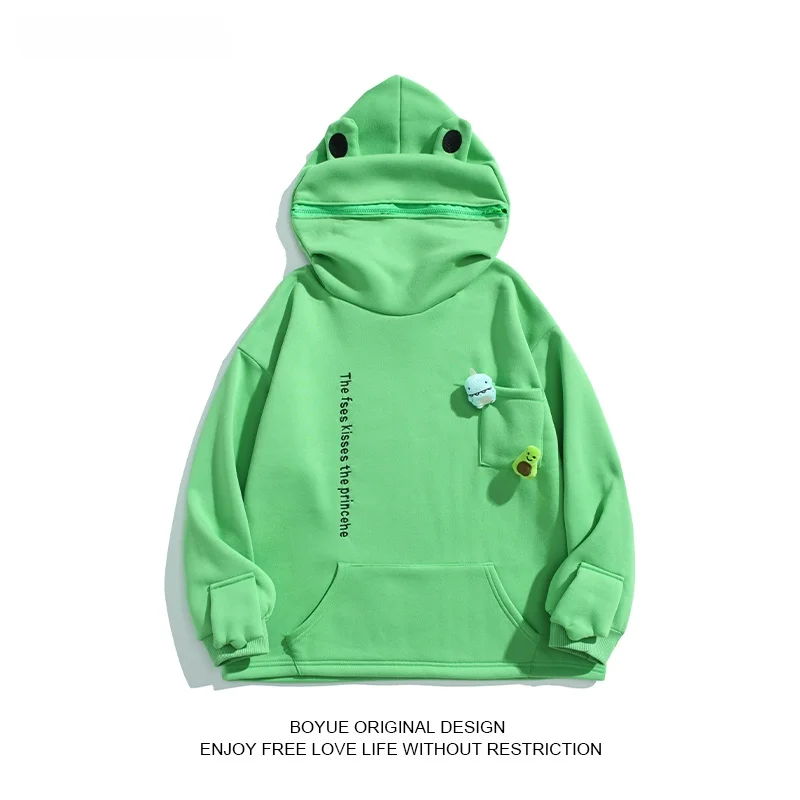 

Boyue Autumn Winter Men's Fce Lined F Sweatirt Loose Fit Couple Design Casual Hoodie Youthful Sle Regular Sve