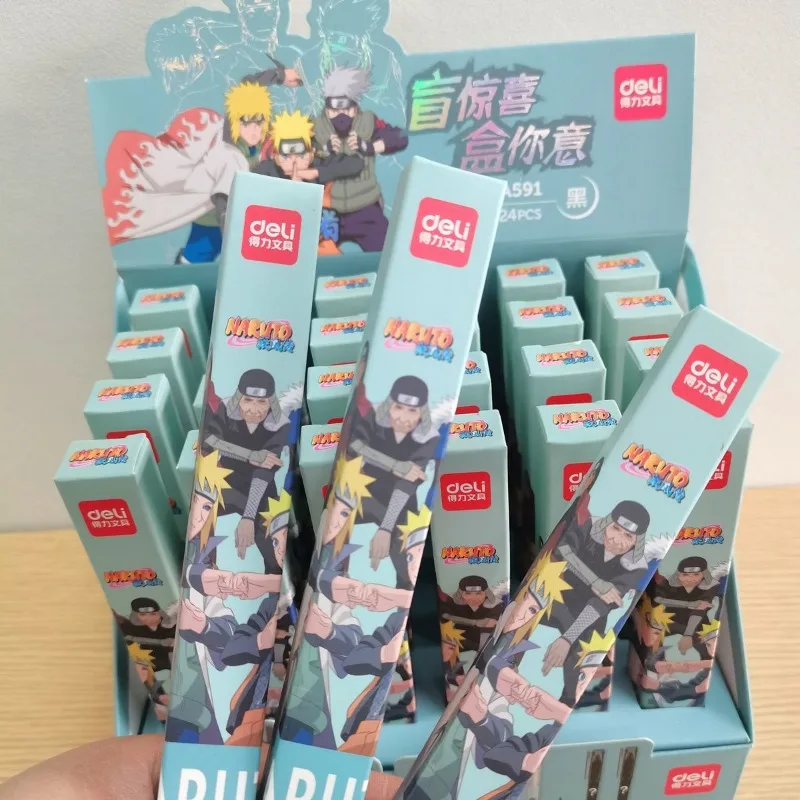 New Naruto anime cartoon Naruto Sasuke Kakashi blind box press gel pen black 0.5mm lucky bag learning stationery gift wholesale