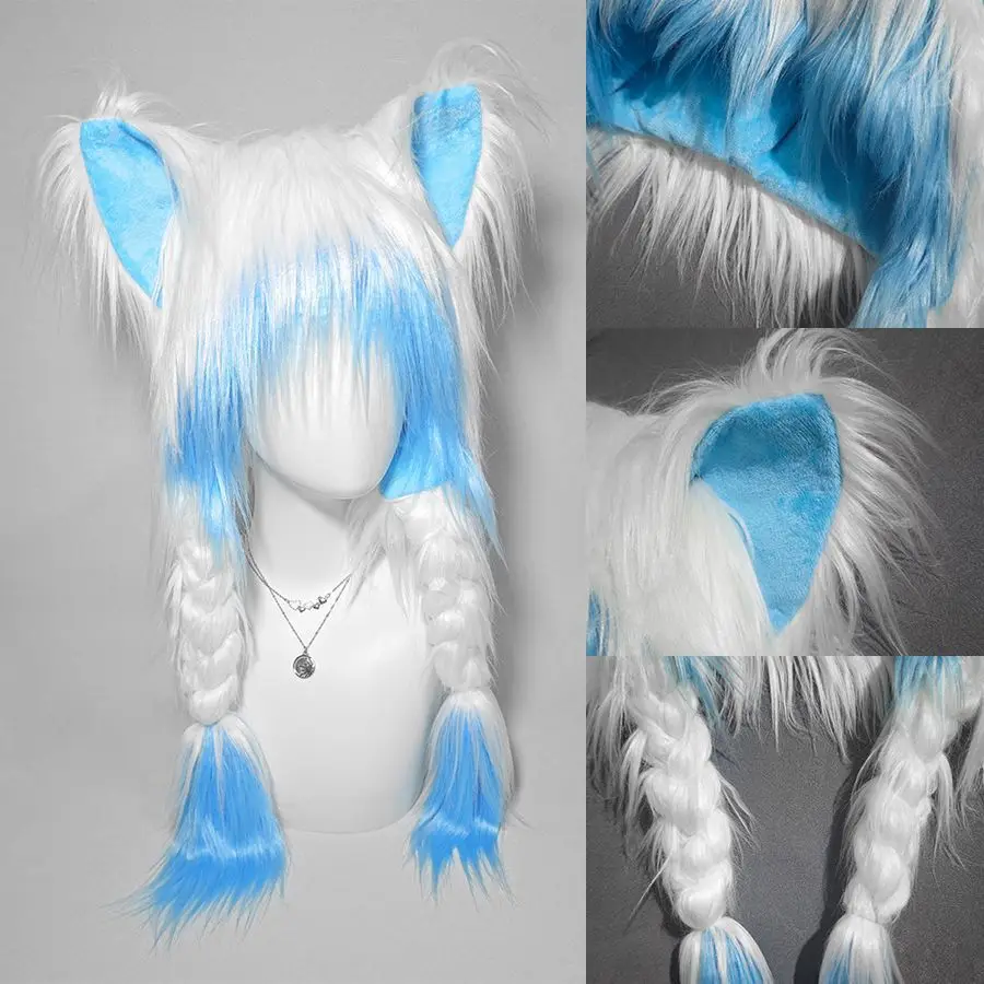 2026 Cute Anime Cat Ear Plush Hat, Cartoon Cosplay Ear‑Cover Warm Cap, Soft Fuzzy Winter Daily Hat