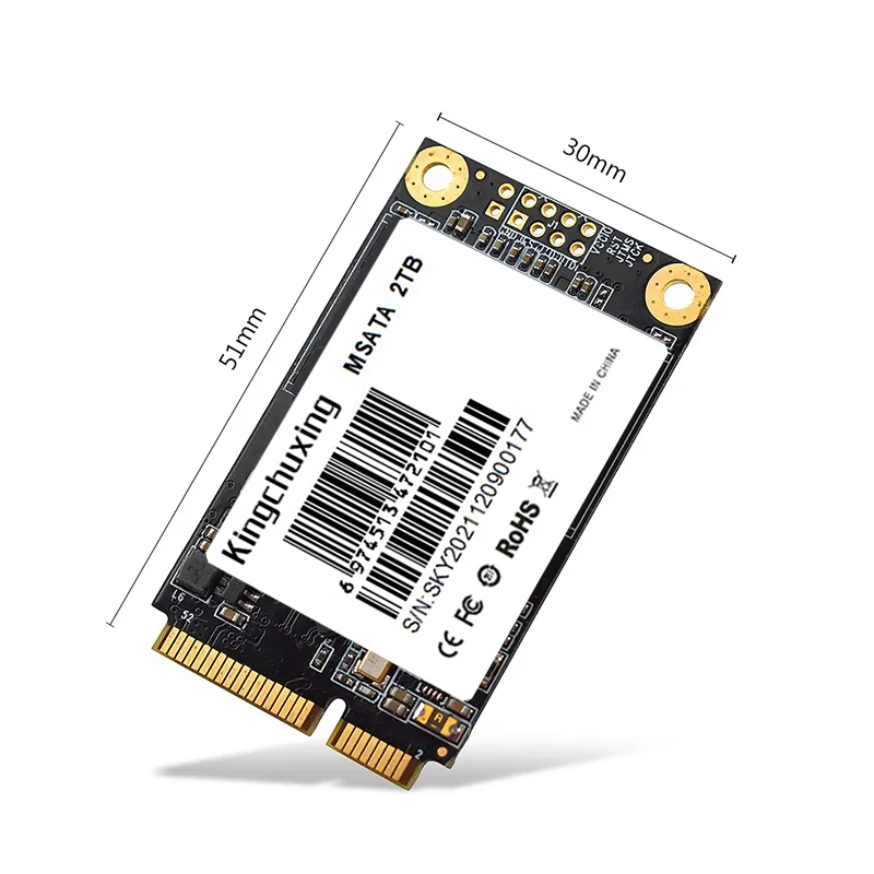 Kingchuxing SSD MSATA SATA 내장 솔리드 스테이트 드라이브, 데스크탑 노트북용 고성능 하드 드라이브, 64GB, 128GB, 256GB, 512GB