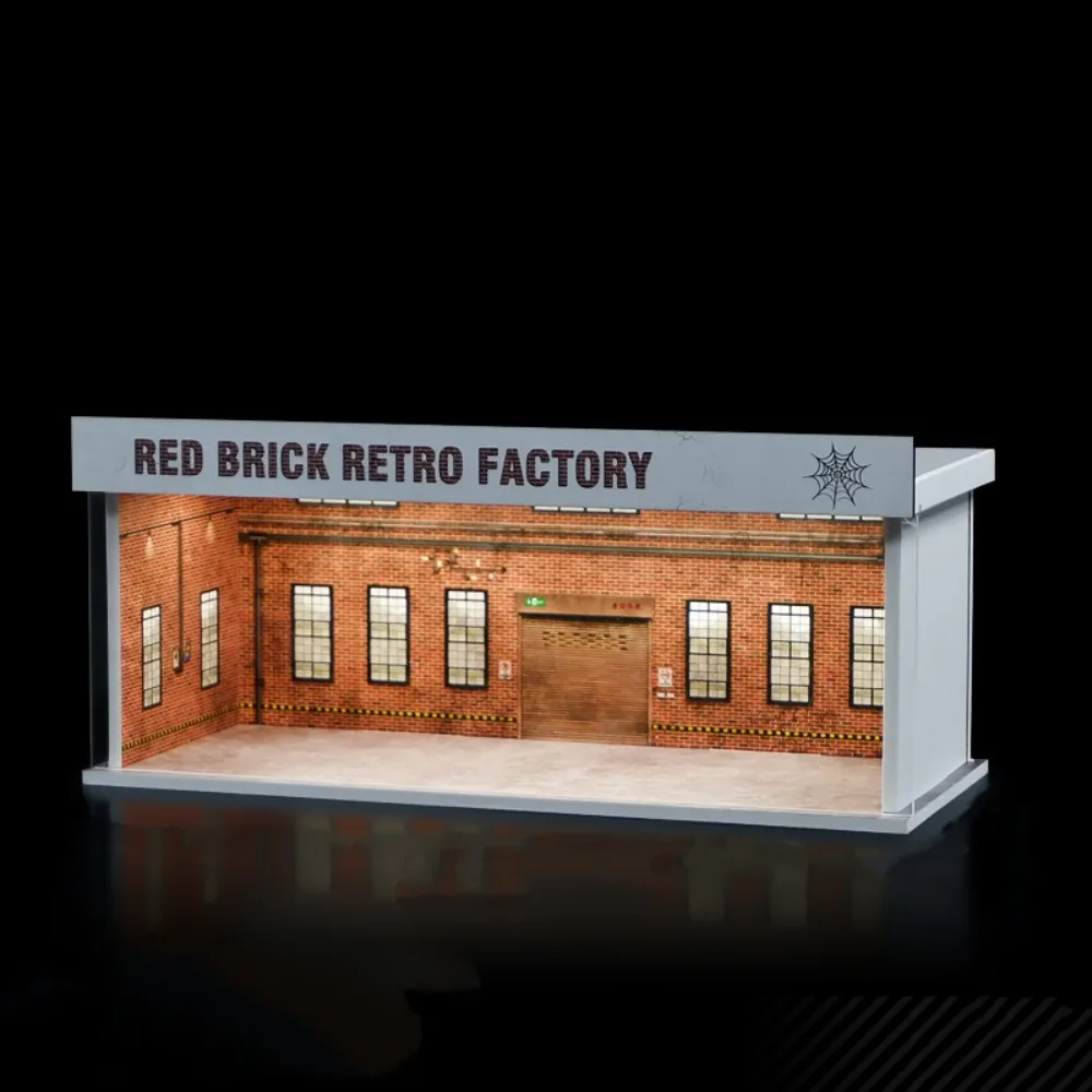 

1/64 Scale Garage Scene Model Lighting Version Parking Space Parking Lot Model Simple Assembly Simulation Car Model Display Box