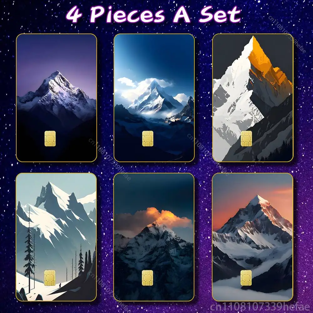 

Snow Mountain Scenery Design Sticker Case For Credit Bank Subway ID Decorative Self-adhesive Card Cover Skin