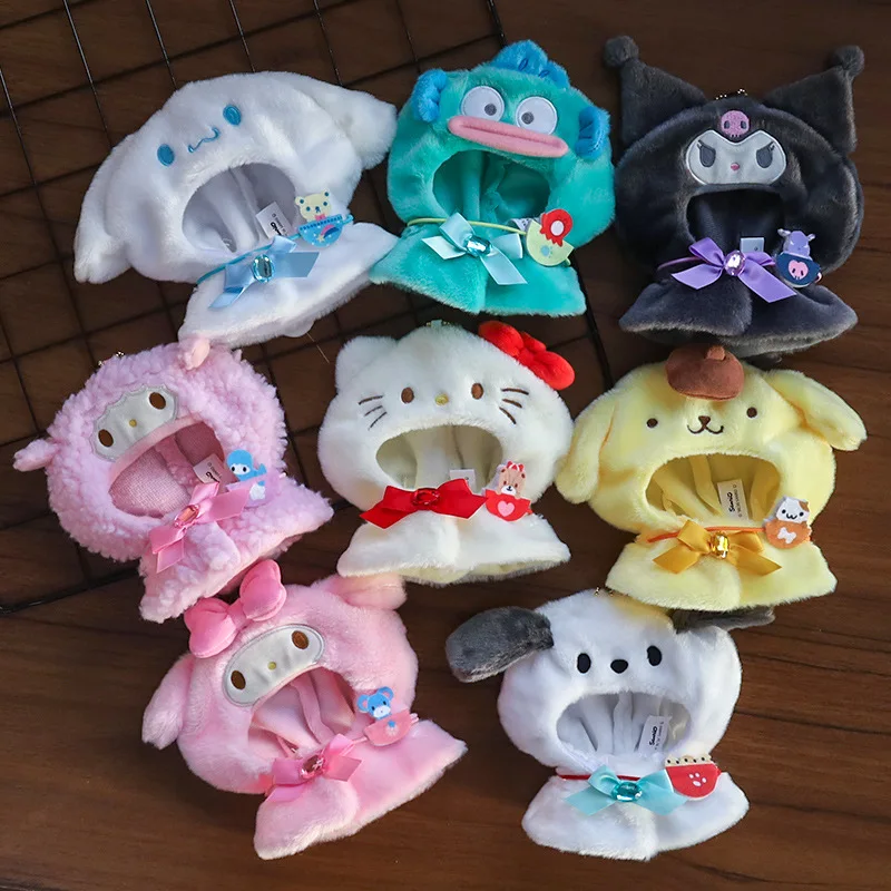 Disfraz de Anime Sanrio de 20cm, Hello Kitty, Cinnamoroll, My Melody, Kuromi, estilo capa, accesorios colgantes para muñecas Kawaii, regalo