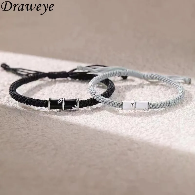 Draweye Bamboo Weave Bracelet for Women Exquisite Simple Couple Bangles Jewelry Fashion New Design Basics Pulseras Mujer