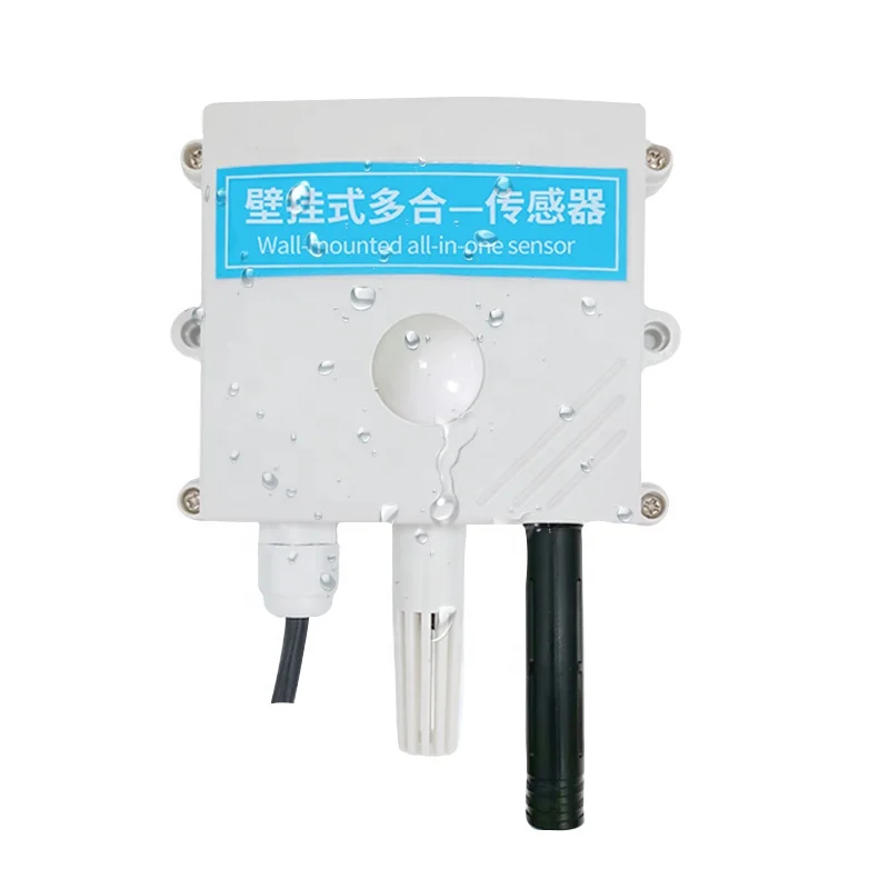 

Customized Low Price Indoor Wall Mounted RS485 Air Temperature Humidity CO2 Illuminance Sensor for Greenhouse
