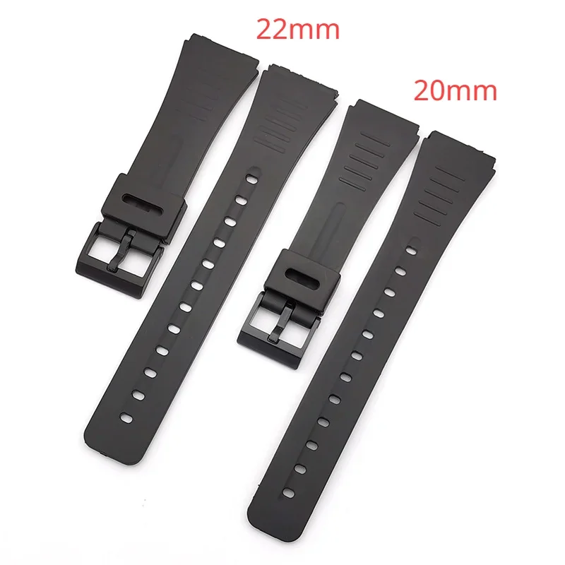 Silicone Watch Strap for Casio Watch Accessories 20mm 22mm Men Women Students Electronic Watch Black Sport Watchband Accessories