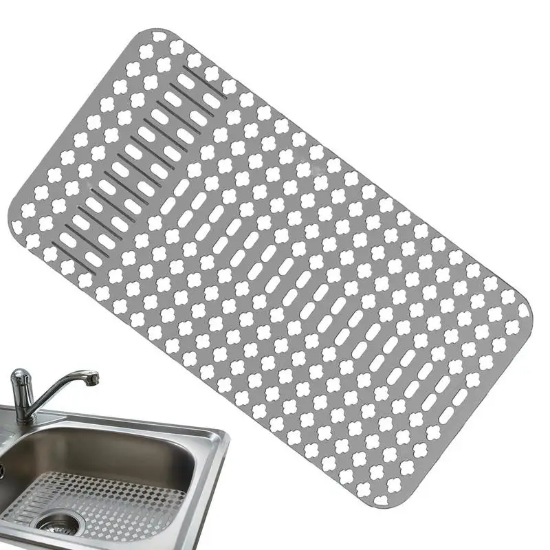 Silicone Sink Mat Heat Resistant Faucet Absorbent Mat Splash Pad Adjustable Draining Mat Countertop Protector Kitchen Gadgets