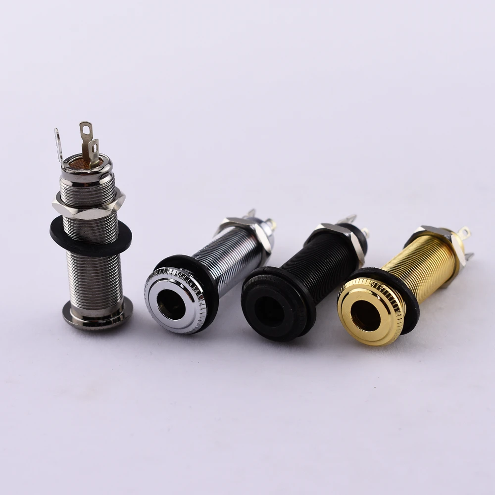 1 Piece Stereo Long Threaded  Output Jack for Electric Guitar Bass -Made in Korea