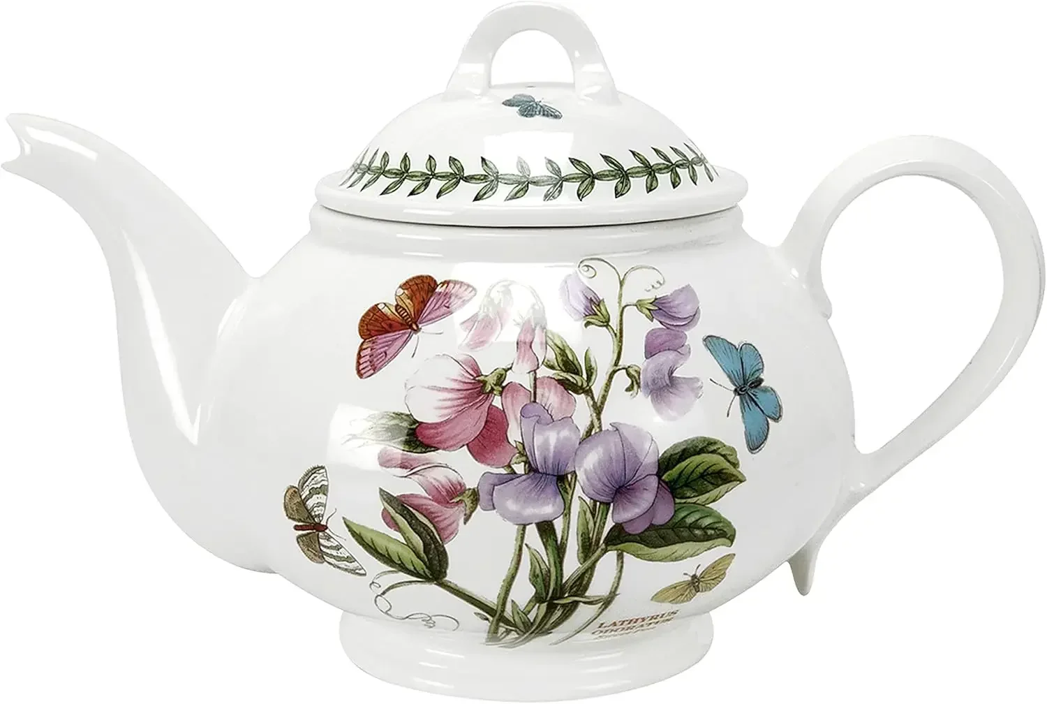 

Teapot Sweet Pea Motif | Fine Earthenware Chip-Resistant Glaze Dishwasher, Microwave Safe