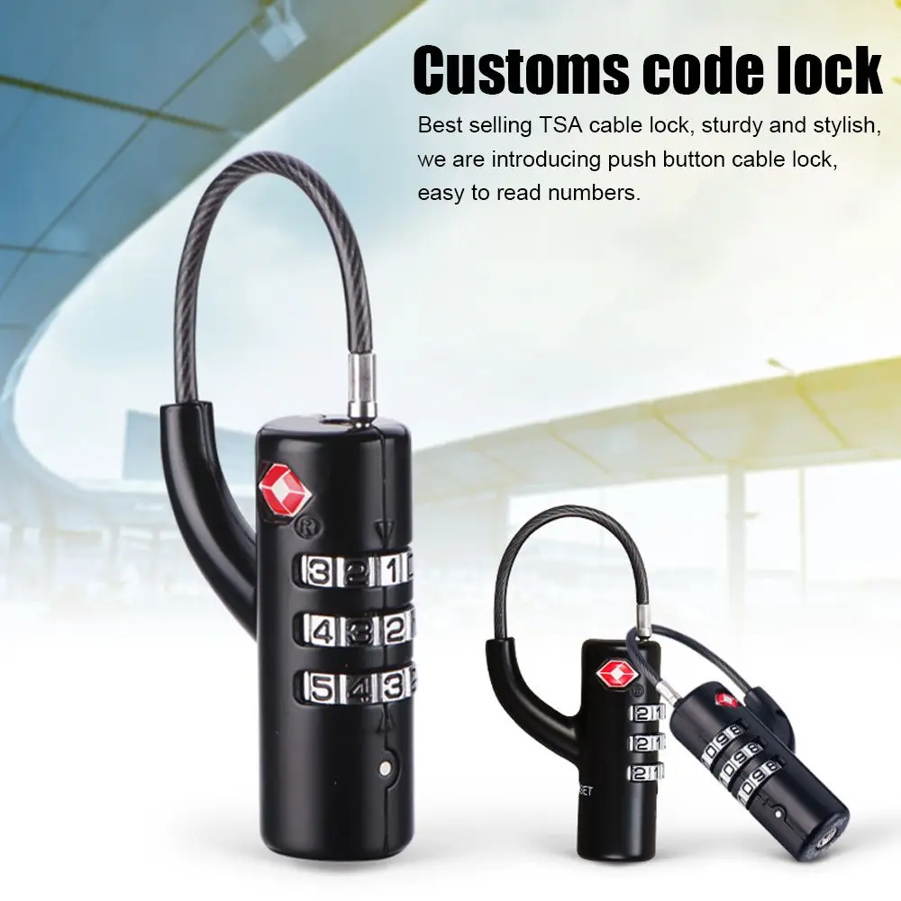 

Anti-Theft Cable Luggage Lock Small Padlock Combination Lock Customs Code Lock TSA Customs Lock Padlock with Steel Cable