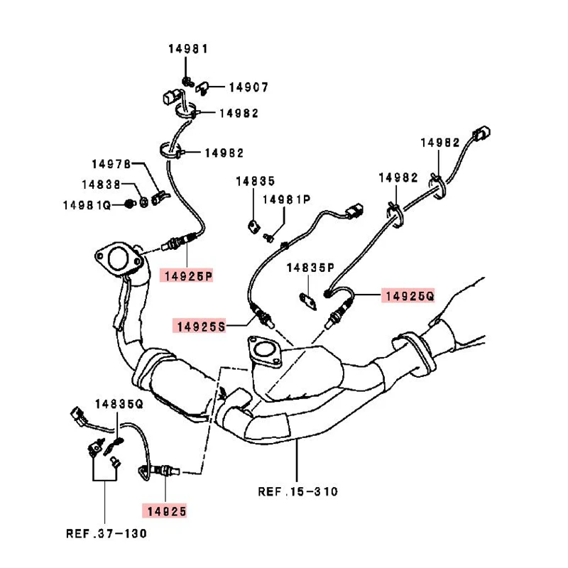 4PCS Engine Control Oxygen Sensor for Mitsubishi PAJERO MONTERO III 3rd IV 4th 6G75 3.8L MN158916 MN158670 MN158917 MN158918