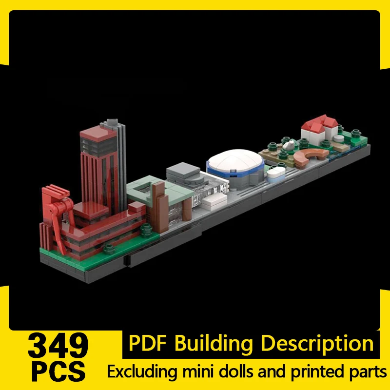 

City Street View Model MOC Building Bricks Miniature City Diorama Modular Technology Gifts Holiday Assemble Children Toys Suit