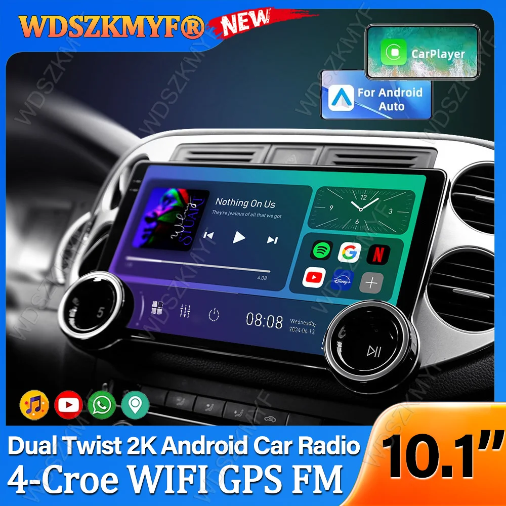 

10.1inch Multimedia Player Universal Intelligent Systems 4Core Android13 GPS Car Radio Android Auto Wireless CarPlay Head Unit