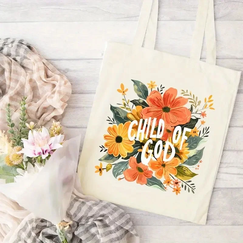 

Bolso de mano de lona con estampado de flores silvestres bolso estético para comprasviajes y eventos al aire libre regalo para