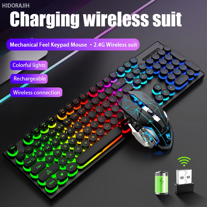 TF380 Keyboard and Mouse Set Wireless USB Game Glow Wireless Keyboard and Mouse Set