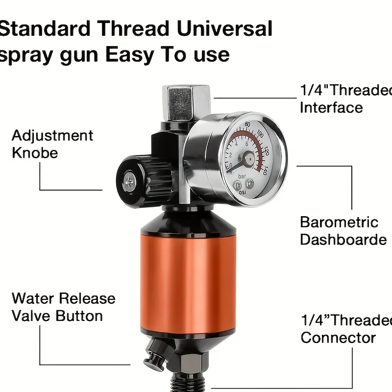

[Набор регуляторов для тяжелых условий эксплуатации 1/4] Комплект регулятора и маслоотделителя для тяжелых условий эксплуатации 1/4 — прочный алюминий, подходит для распыления