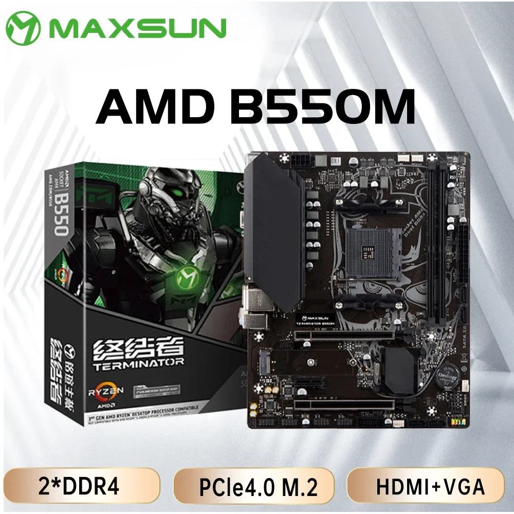 

MAXSUN Mainboard B550M AMD Gaming Motherboard DDR4 M.2 Supports Ryzen 3000-5000 CPU (AM4 socket and R5 5600G 5600X 5700G 5700X)