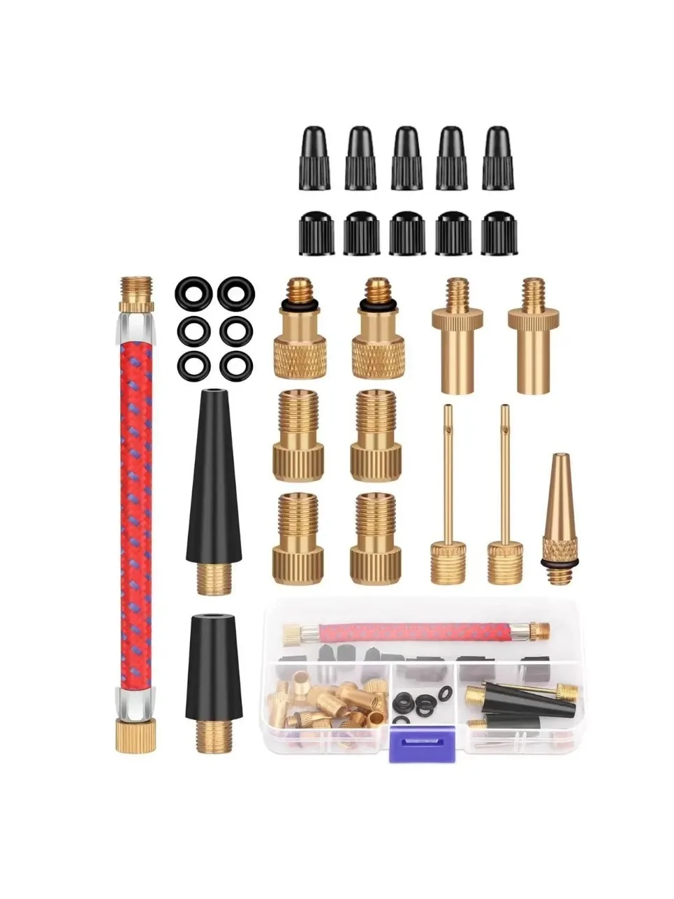 AliExpress NONE 21/26PCS Bike Tire Inflator Kit Tube Needles Air Hose Adapters for Pump Basketball Valve Repair