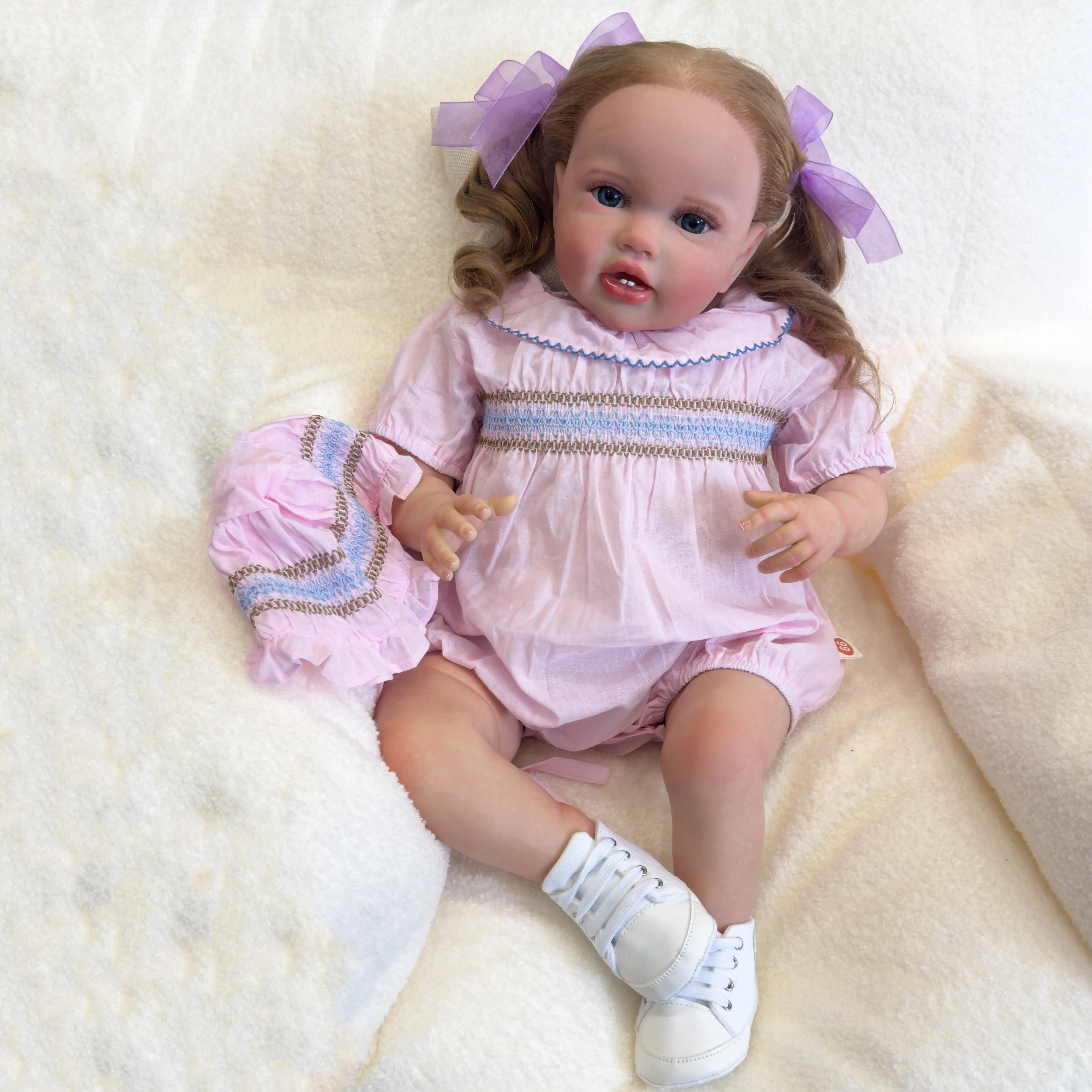 

NPK 24 Inch Lottie Reborn Baby Doll Lifelike Soft Touch Princess Girl Toddler 3D Skin Art with Hand Root Hair Newborn