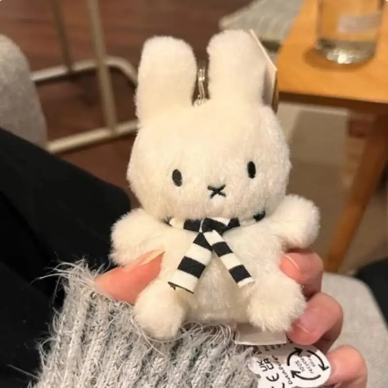 2024 New Kawaii Miffys Keychain Pendant Cute Striped Rabbit Doll Bag Accessories Cartoon Anime Decoration Girl Birthday Gift Hot