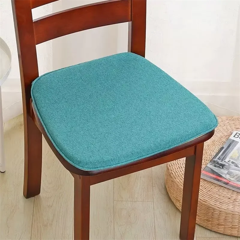 Modern Style Linen Cushion Horseshoe-shaped Dining Chair Anti-slip Seat Pads Four Seasons Universal Solid Color Stool Cushion