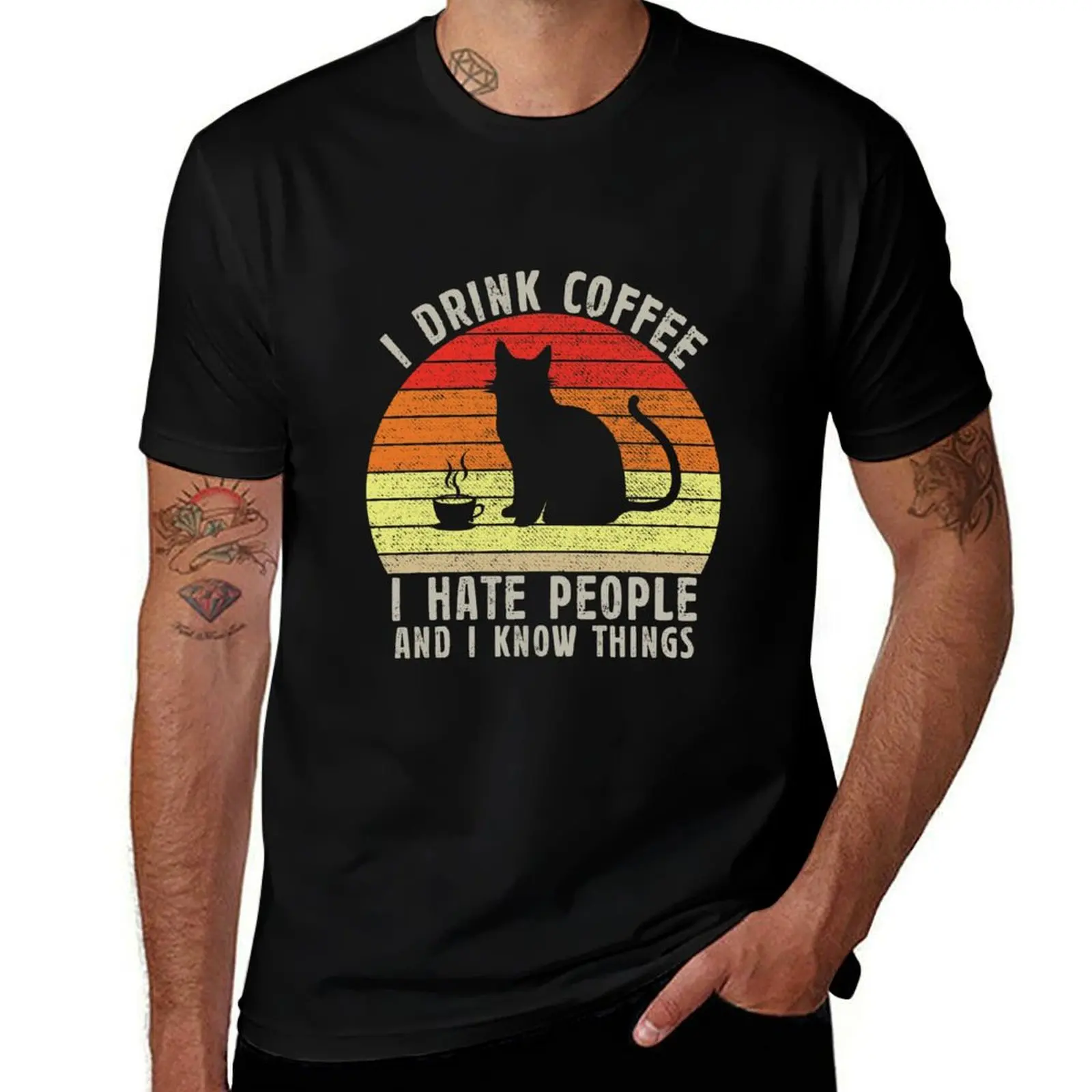 

I Drink Coffee I Hate People And i Know things T-Shirt boys animal print for a boy vintage graphic tee plain men t shirts