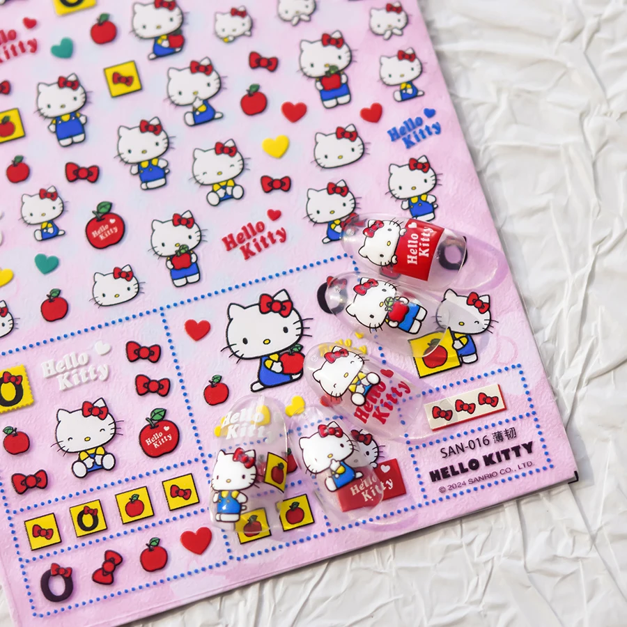 5D Tomoni Cartoon Hello Kitty Cinnamorol Nail Stickers Kuromi My Melody Sliders For Nails Nail Art Supplies Nail Art Decoration