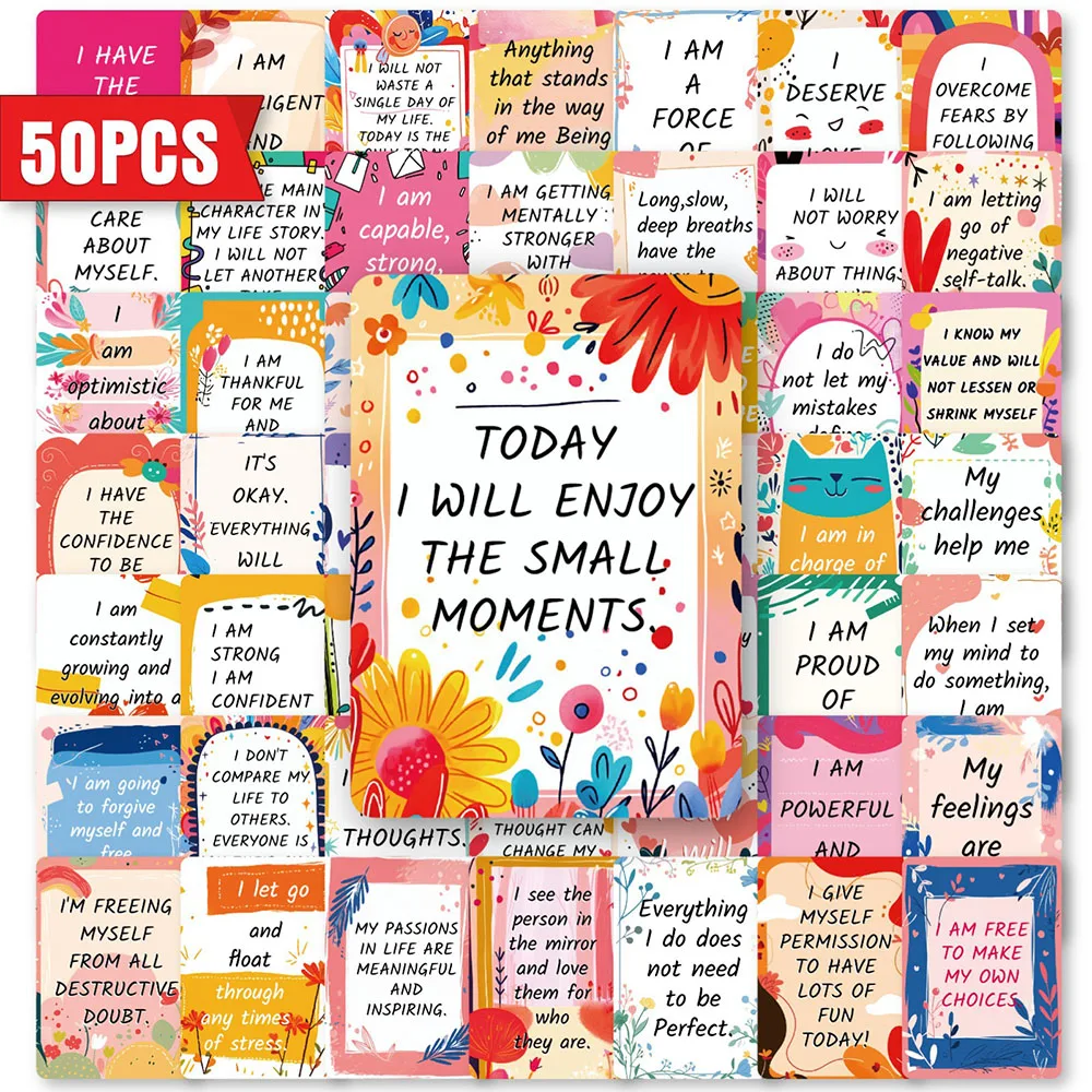 50 workplace motivational self encouragement heartwarming phrases, workstation stickers, decorative waterproof stickers