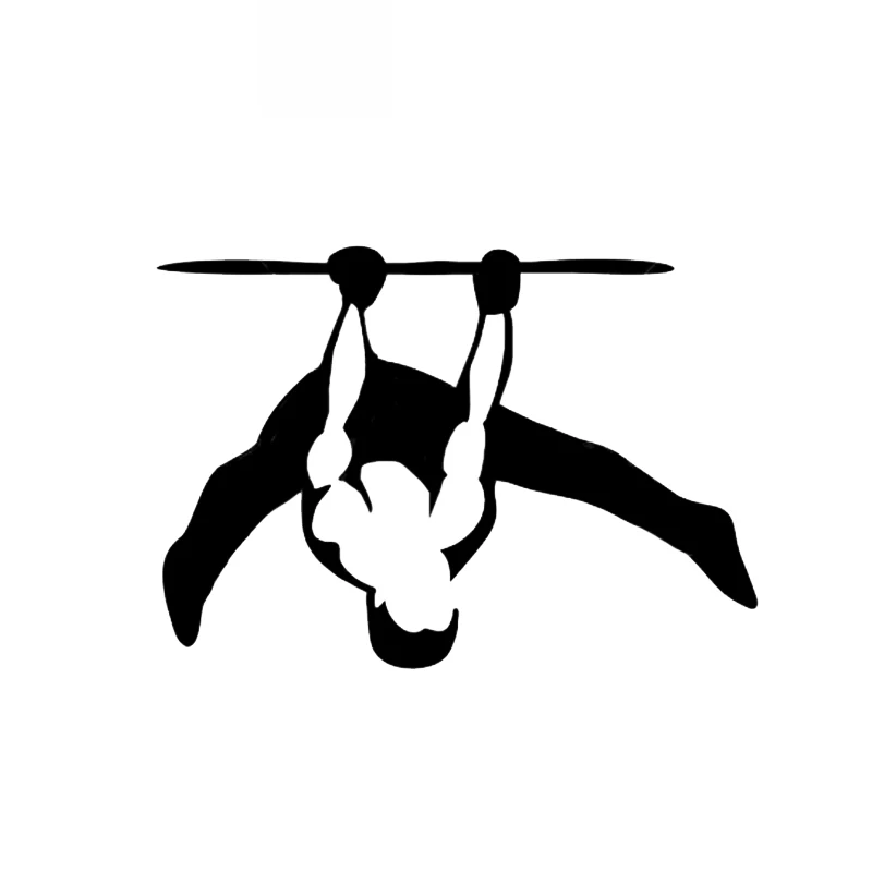 Funny Gymnast Fitness Sticker High Quality Car Window Decoration Personality Pvc Waterproof Decal Black/white, 9cm*12cm