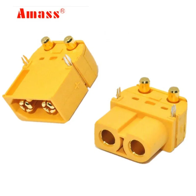 XT60PW XT60-PW Brass Gold Banana Bullet Male Female Connectors 90 Degree Pin Plug For RC Lipo Battery PCB Circuit Board