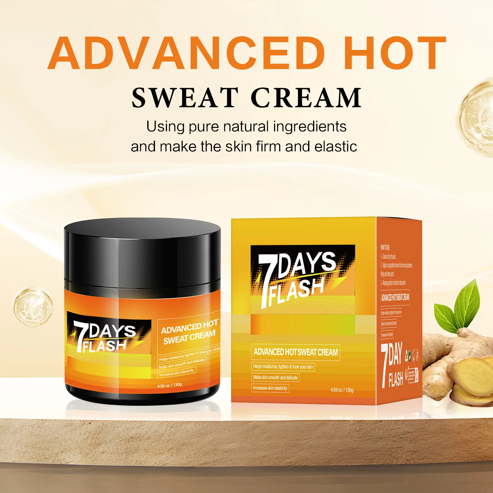 

Ginger Firming Cream 130g Body Tightening Treatment for Legs and Skin Hydrating Elasticity Booster Reduces Fine Lines