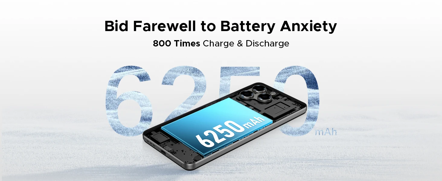 DOOGEE Note58 Pro Smartphone 32GB 256GB 6.75" HD+ 90Hz 6250mAh Large Battery 16MP Camera Fingerprin Android16 NFC Cellphone