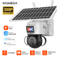 INQMEGA  3MP WiFi Solar Security Cameras Tuya Smart 360° Outdoor 15000mAh Solar Powered Camera PIR Two-Way Audio Night Vision