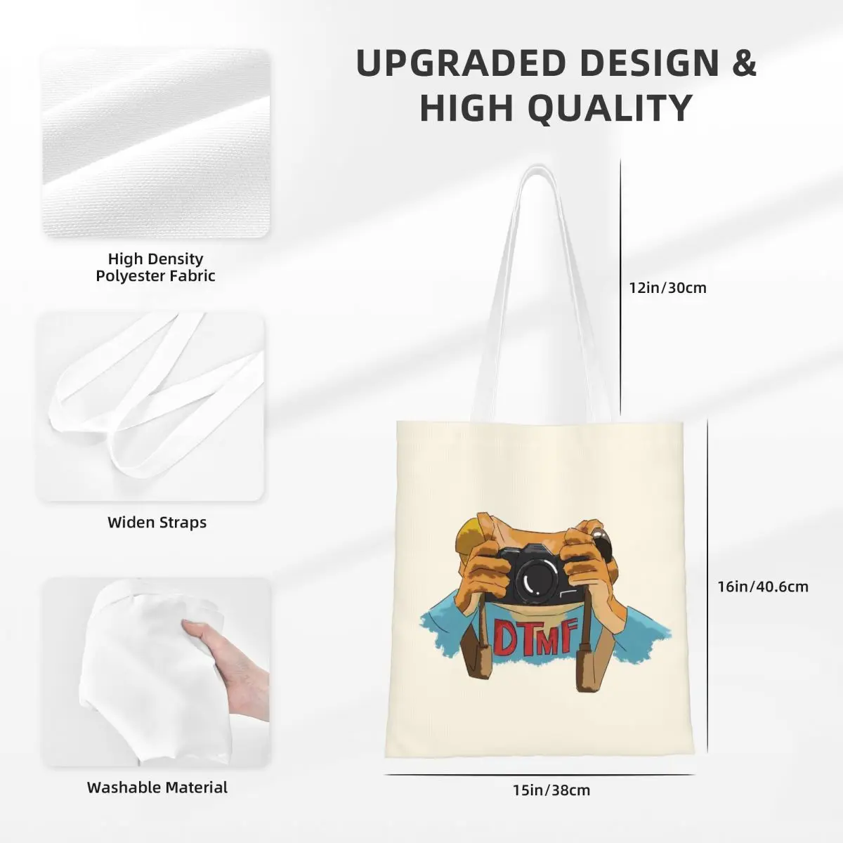 حقيبة يد نسائية من Bad Bunny Fan Art Tote حقيبة يد نسائية قابلة للطي حقيبة كتف للطلاب حقيبة تسوق قابلة لإعادة الاستخدام #6