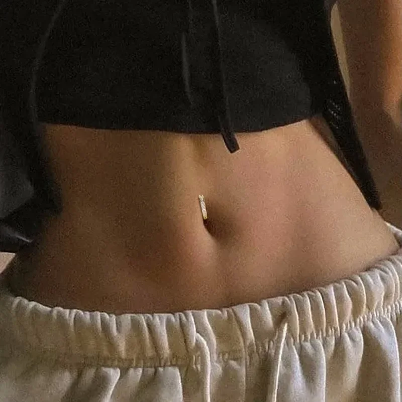 Stainless Steel Zircon Belly Button Piercing Surgical Stainless Steel Pearl Belly Button Ring for Women Sexy Navel Jewelry