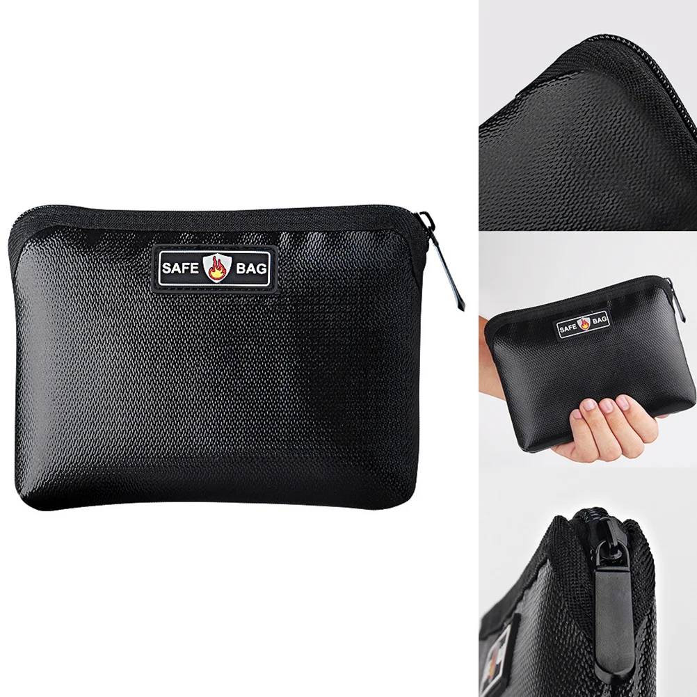 Fireproof File Bag Versatile Wallet Storage Double-sided Pouch Blast-proof Small Change