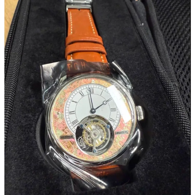Round Fashion Trend Tourbillon Mechanical Men's Watch Domestic Waterproof Color Dial