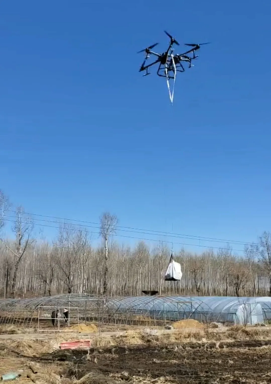 Dispositivo de desacoplamento automático para o transporte de mudas do uav da proteção vegetal e o adubo que transportam o gancho do artefato