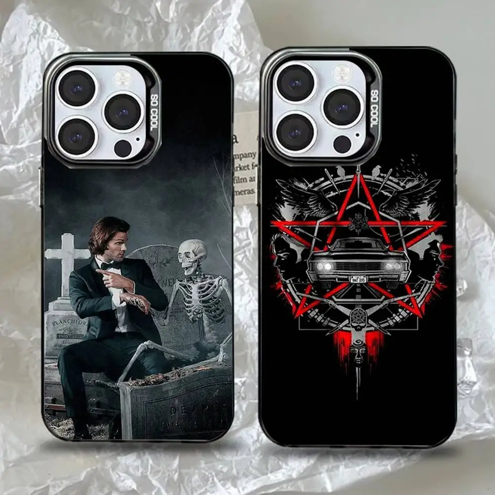 

Supernatural Tv Show Phone Case For iPhone 16,15,14,13,12,11,Pro,Max,Plus,Mini,XS,SE Anti Fall Black Matte Hard Bumper