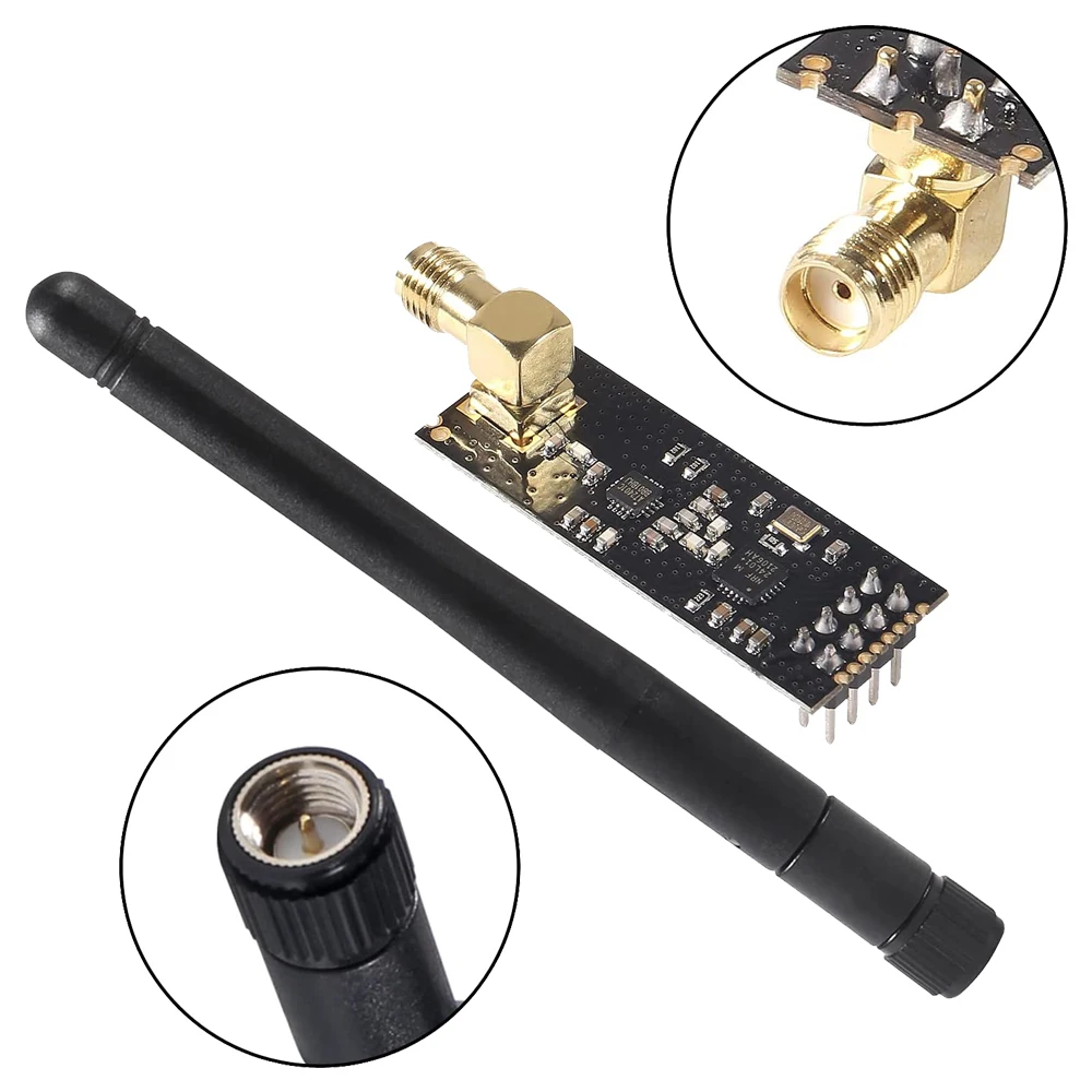 1/5Pc NRF24L01+PA+LNA RF Transceiver Module with SMA Antenna 2.4 GHz 1100m + 5pcs NRF24L01 Wireless Module with Breakout Adapter