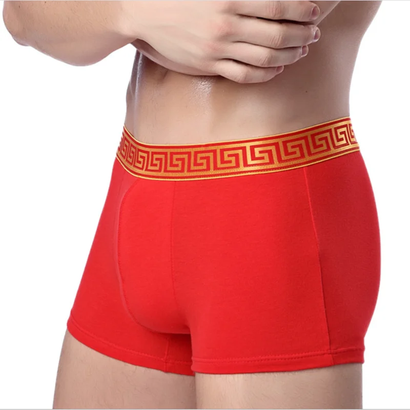 Men's Underwear Cotton Wedding Red  Boxer  For Men