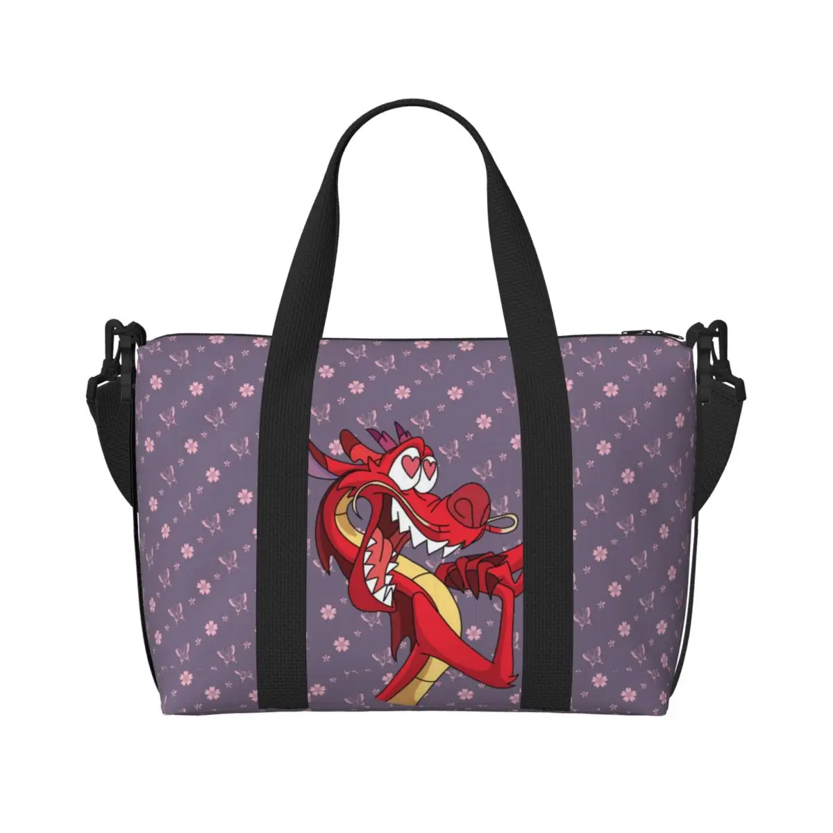 

Custom M-Mulan Cartoon Groceries Tote Shopping Bags Women Big Capacity Beach Gym Travel Bags