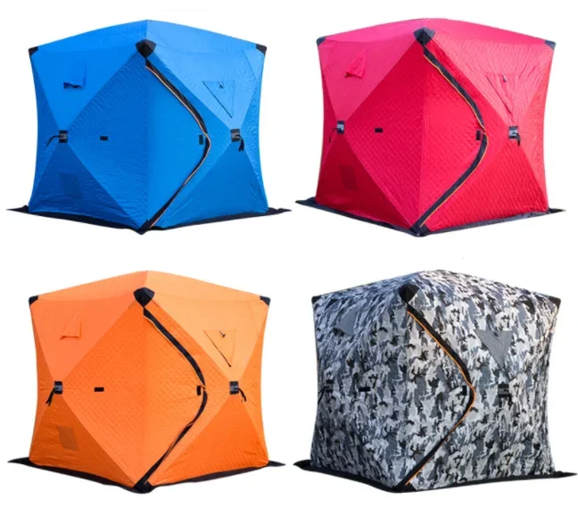 High Quality Pop Up Custom Outdoor Sauna Tent Room Square Hiking Insulated Camping Ice Cube Winter Fishing Tent Winter Hot Tent