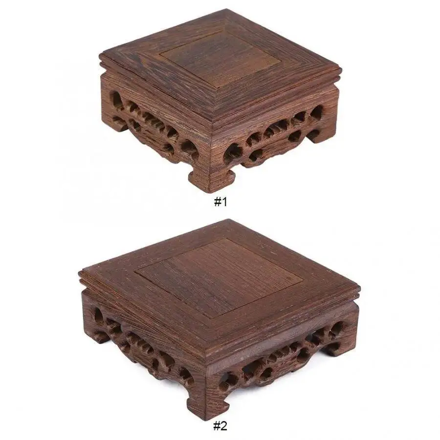 Retro Teetablett Teetisch Zierliches Kleines Quadratisches Teekannen-Untersetzer Vasen-Dekoration Massivholz Bonsai-Sockel Holzsockel Serviertablett