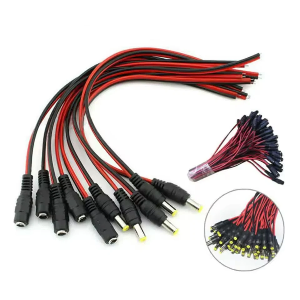 10PCS 12V DC Connectors Male Female Jack Cable Wire Line Adapter Plug Power Supply 5.5 X 2.1mm for LED Strip Light