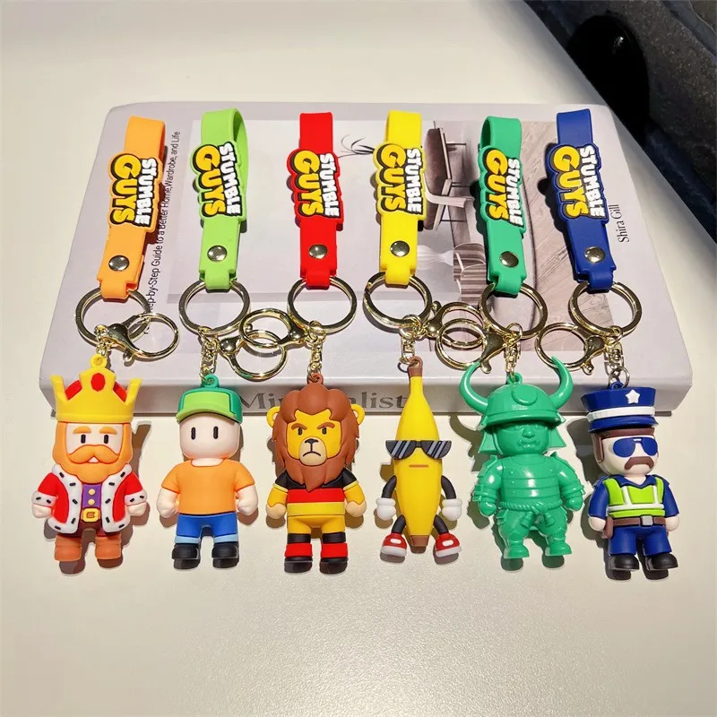 Game Stumble Guys Peripherals Keychain Cute Banana Person Fire Dragon Figure Pendent Car Ornaments Key Accessories Toy Xmas Gift