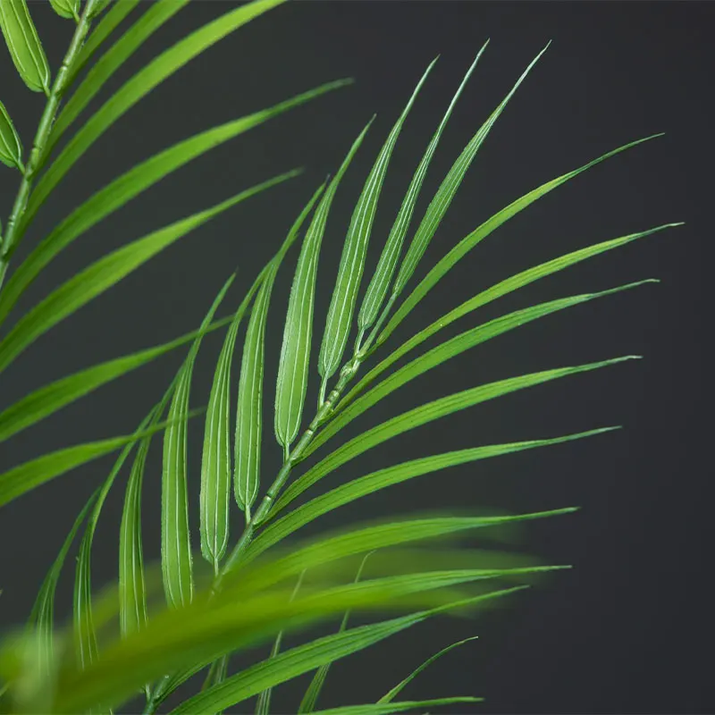 50-120cm große künstliche tropische Pflanze gefälschte Palmblätter Kunststoff grüner Kokosnuss baum Zweig für Büro Hotel Hausgarten Dekor – Detail 13