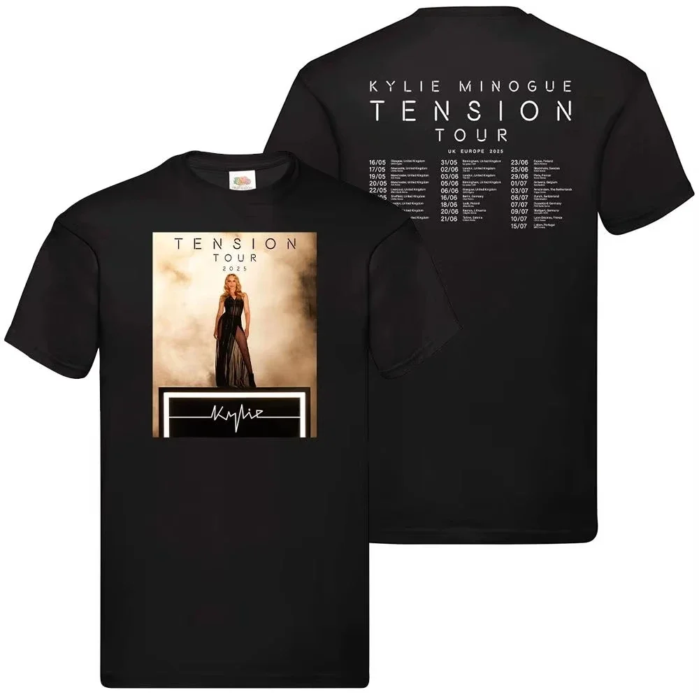 

Хлопковая футболка Tension Tour Kylie Music Concert Унисекс Фестиваль Великобритании Европа 2025 Даты Высококачественная роскошь для мужчин и женщин