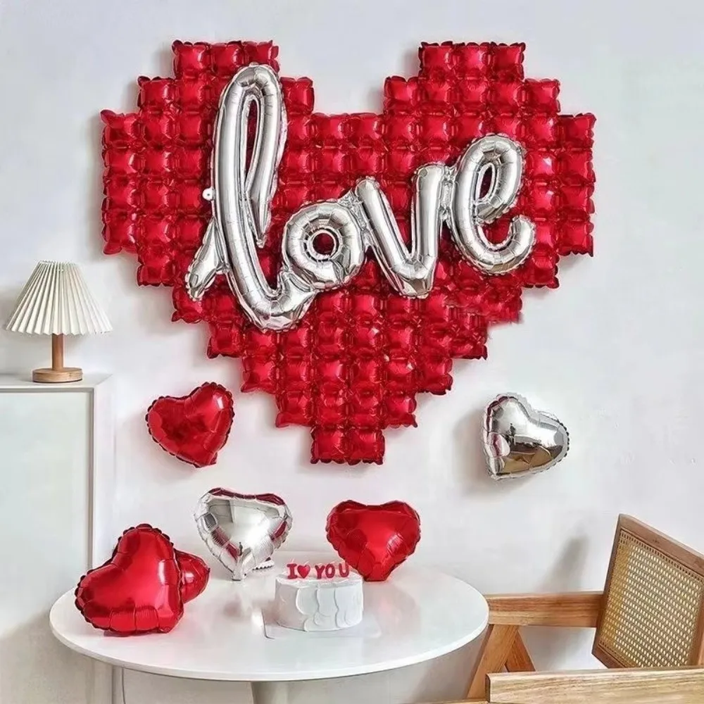 Herzförmiger Valentinstag-Ballon DIY Aufblasbare Aluminiumfolie-Ballons Große Aluminium-Liebesballons für Hochzeit und Party